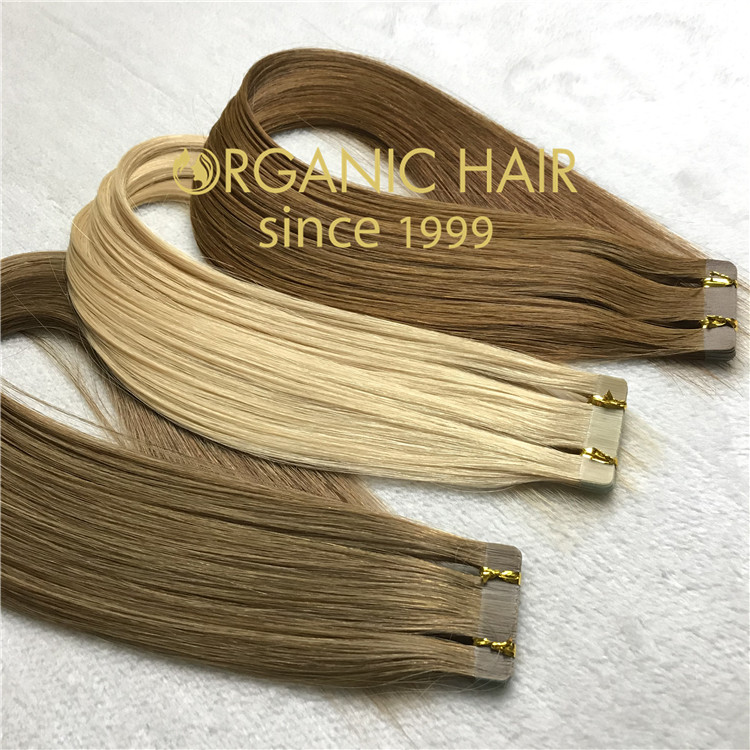 High quality double drawn tape in hair extensions C55